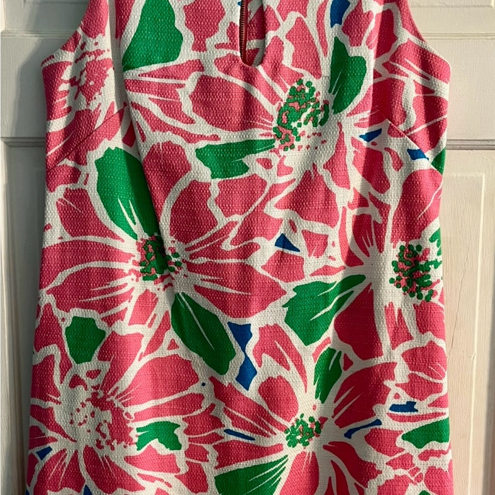 Lily Pulitzer Inspired Floral Sleeveless Dress in Pink and Green